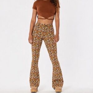 Hollister XS Floral High Rise Flare Bell Bottom Pants | Retro 70s Boho
